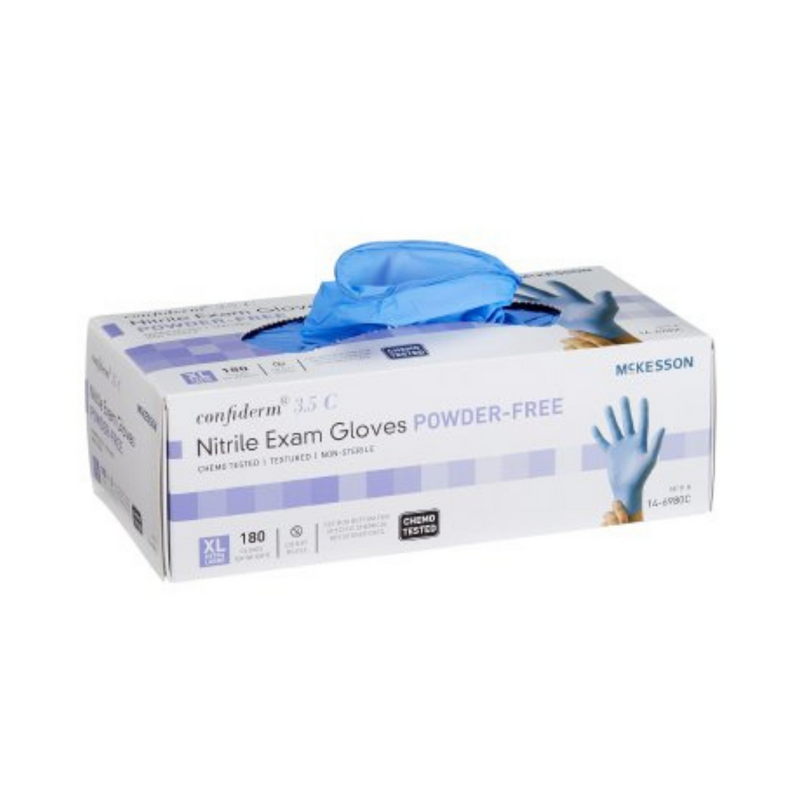 McKesson Confiderm 3.8C Nitrile Exam Gloves Chemo Tested | XL | 180 Gloves/Bx