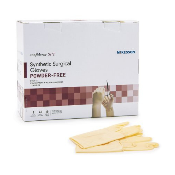 McKesson Confiderm SPT Synthetic Surgical Gloves 7  40 Pairs/Bx  Powder-Free