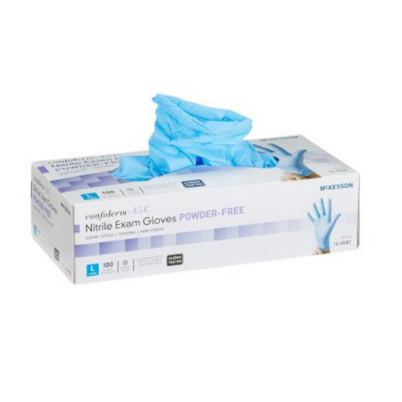 McKesson Confiderm® 4.5C Large Nitrile Gloves 100/bx