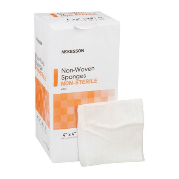 McKesson Nonwoven Sponge Polyester / Rayon 4-Ply 4 X 4 In 200/Box / 3 Pack
