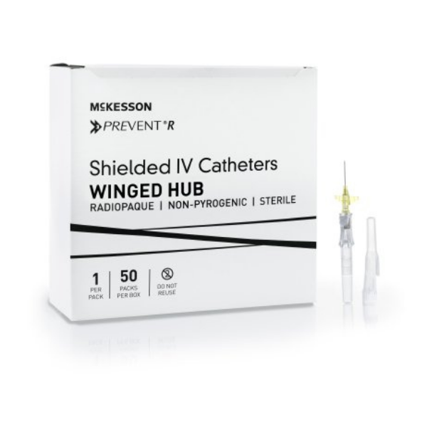 McKesson Prevent R Shielded IV Catheter 24G 0.75 Inch | 50/Box