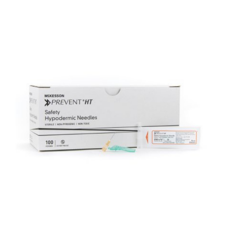McKesson Prevent® HT Safety Needle 25 Gauge x 5/8",Ultra Thin Wall" 100/Bx