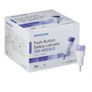 McKesson Push-Button Safety Lancets 28G 1.5mm 100/Bx