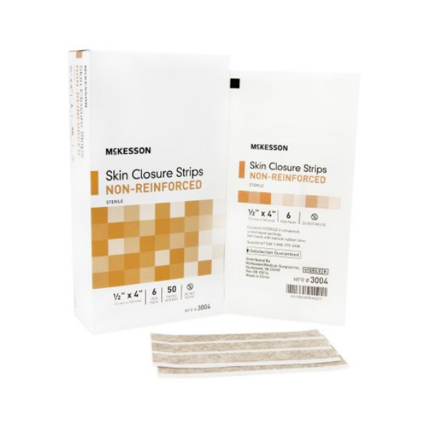 McKesson 3004 Skin Closure Strips, Non-Reinforced 1/2"x4" 50 Packs/Box