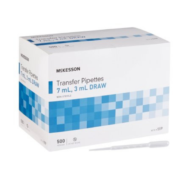 McKesson Transfer Pipette 7.5 mL 0.5 to 3 mL Graduation Increments 500/Box