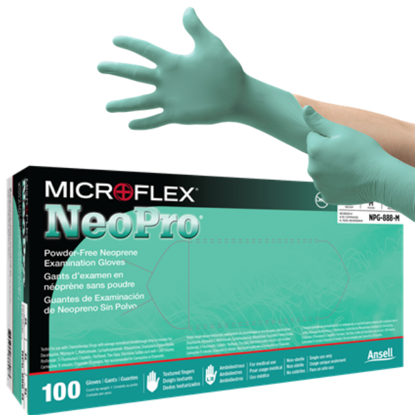 MicroFlex NeoPro Powder-Free Neoprene Exam Gloves Size L 100/Bx