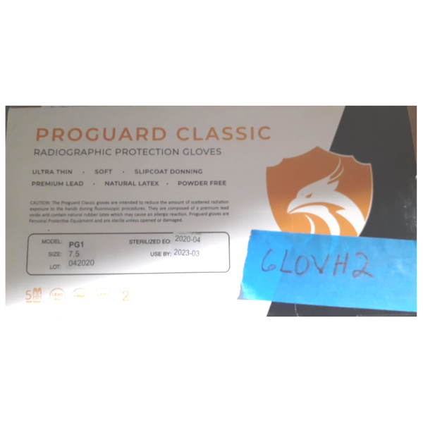 Proguard Classic Radiographic Protection Natural Latex Gloves Size 7.5  5 Pairs/Bx