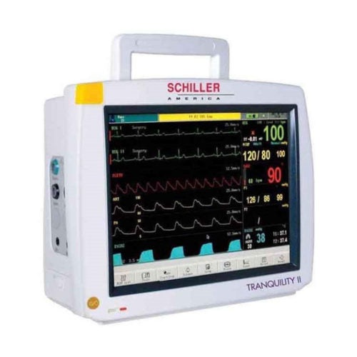 Schiller Tranquility Patient Monitor ECG, NIBP, SPO2, 2 x Temp. Respiration, Arrhythmia, ST, OXYCrg, Drug Calculation