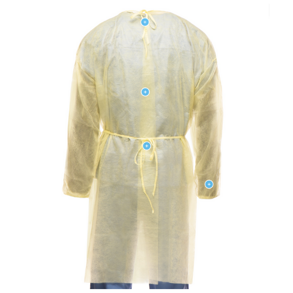 Tronex HealthCare Isolation Gown Fluid-Resistant Spunbond w/ Elastic Cuff 10 Gowns/Bag