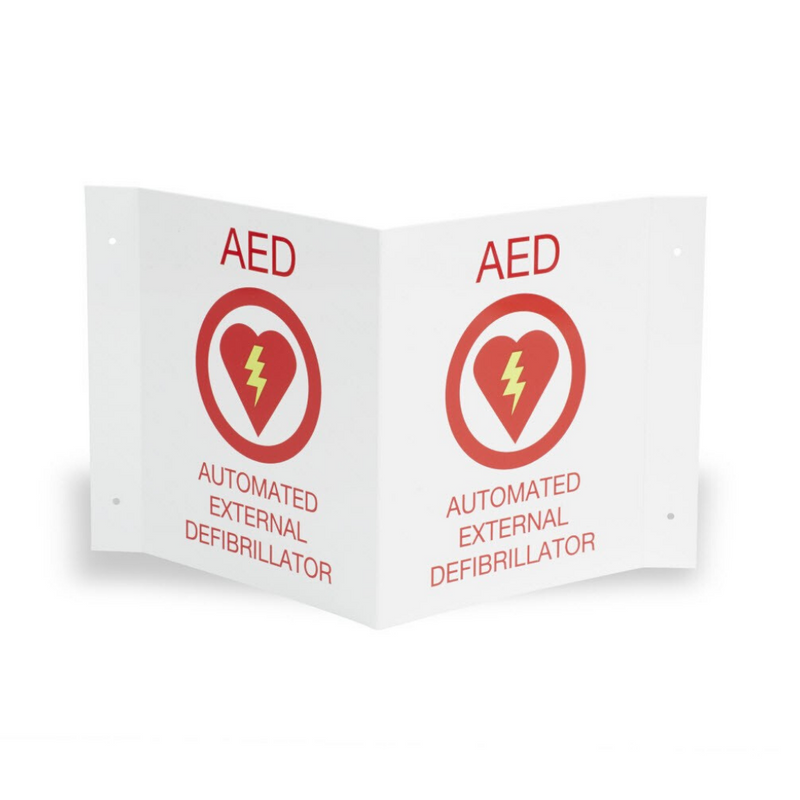 AED Wall Sign Kit, One Flush And One 3-D Wall Sign for AED 8000-0825